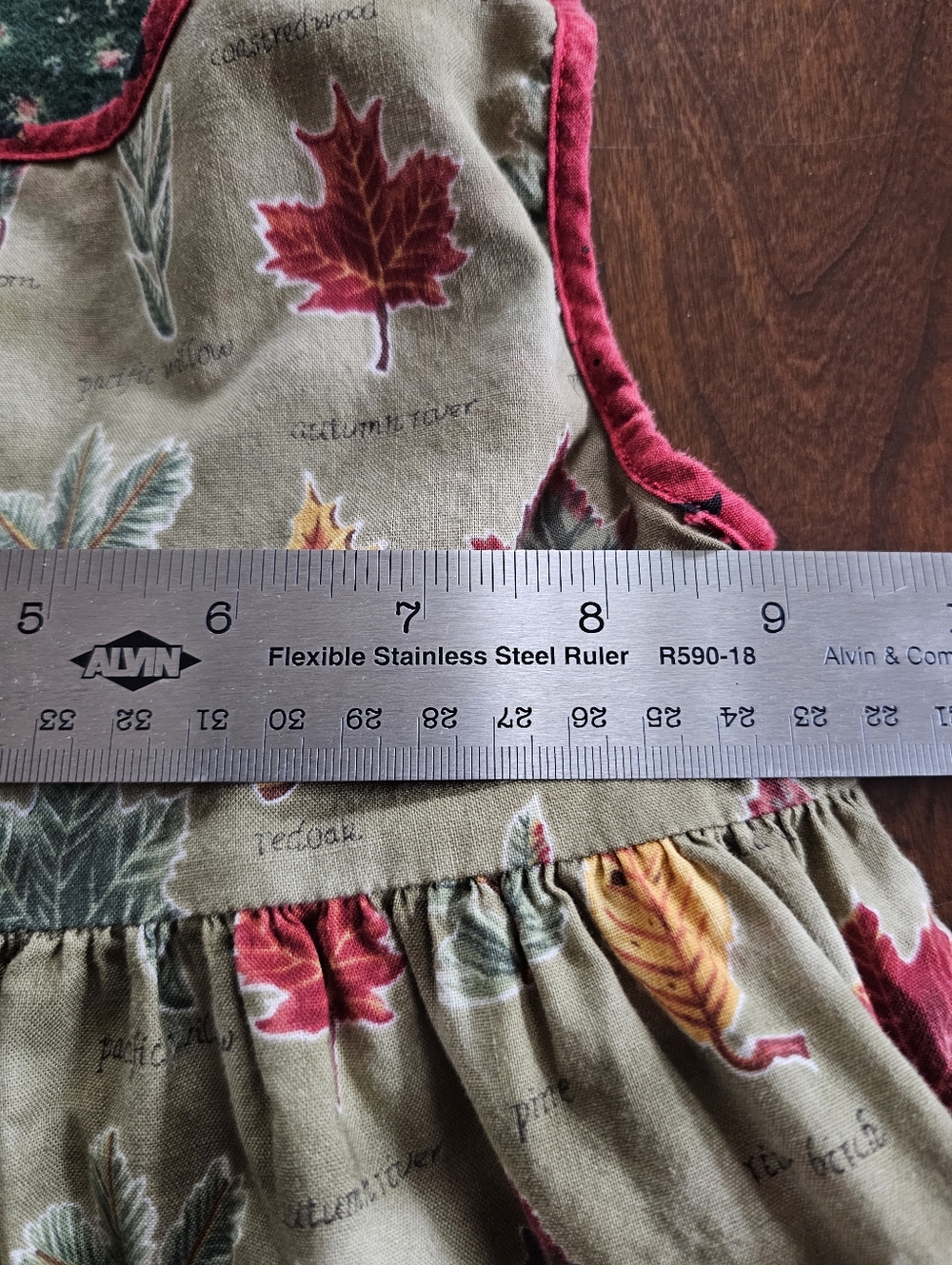 Rhino Rumba Reversible Floral & Leaf Dress 6M, Forest Green And Tan, Cottagecore - Picture 11 of 12